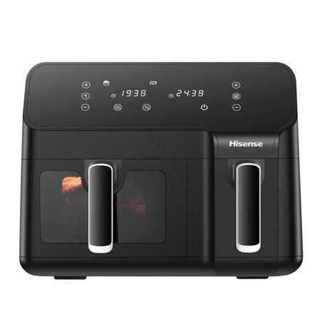 Hisense Dual Air Fryer 8.6L with LED Touch Control Panel, Two Cooking Basket 5.3L & 3.3L, Black H09AFBK2S5