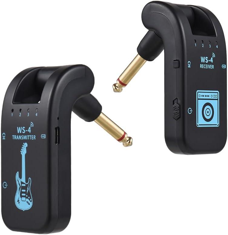 WS-4 Wireless Guitar System Guitar Transmitter Receiver for Electric Guitar Bass 48K/16bit Real-Time Transmission