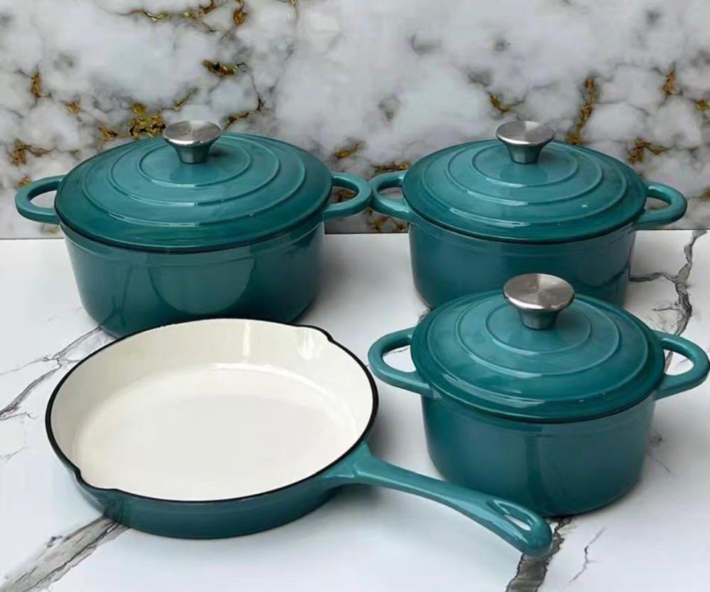Enamelled Cast Iron Cookware Set (7-pcs)