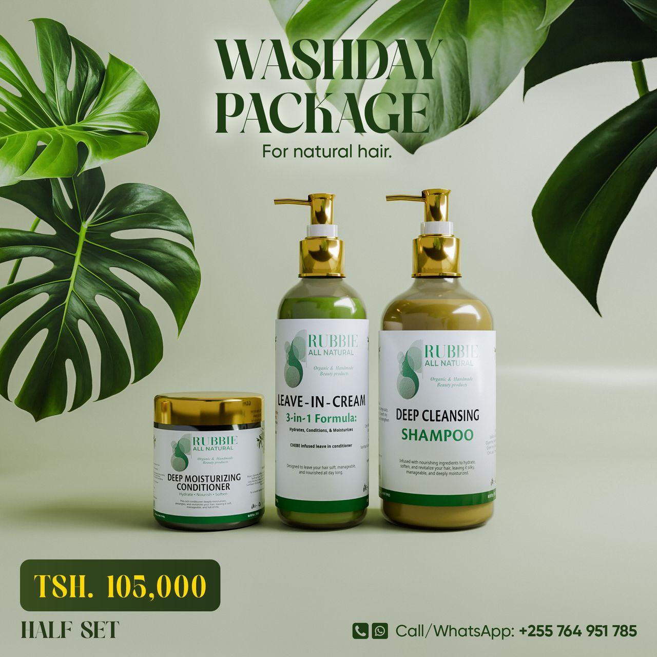 Rubbie All Natural WASHDAY PACKAGE ( For Natural Hair )