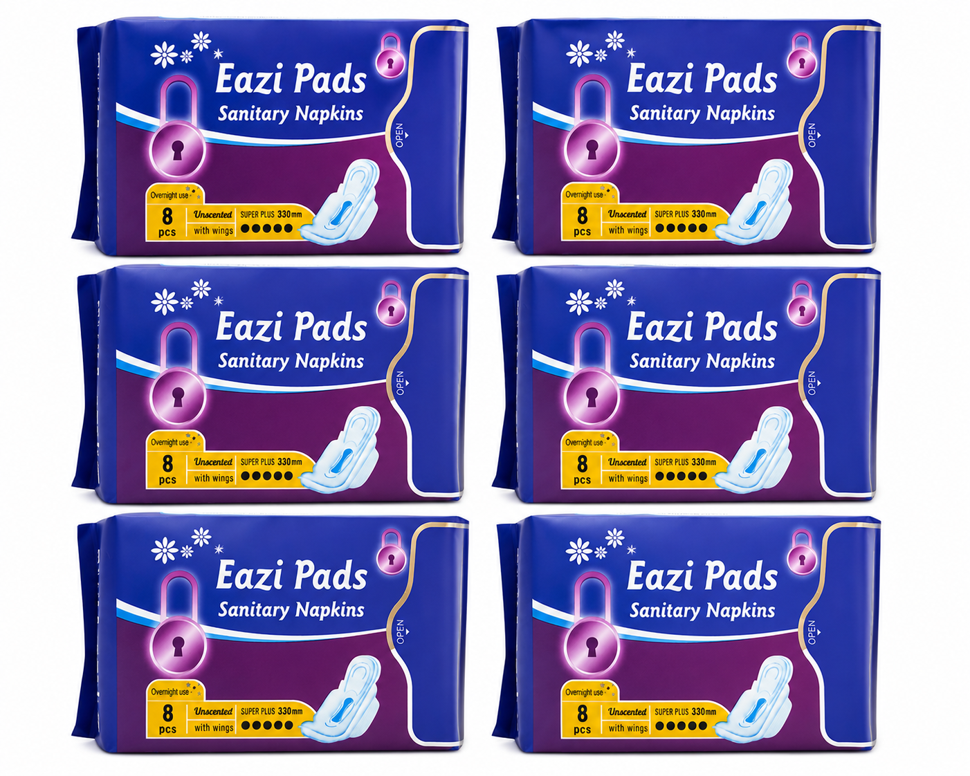 Eazi Pads Sanitary Napkins (330mm) - 6 Packs