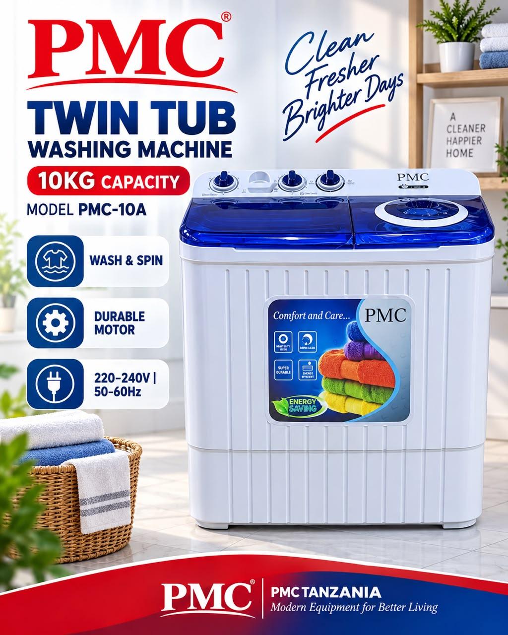 PMC MASHINE YAKUFULIA YENYE VYOMBO VIWILI– 10KG